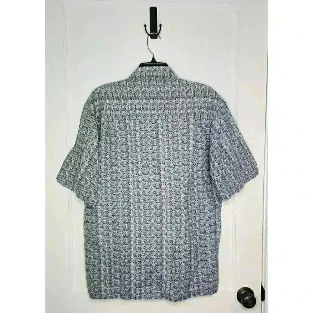 Size Medium Columbia Patterned Button Up Shirt Ramie Cotton Blend